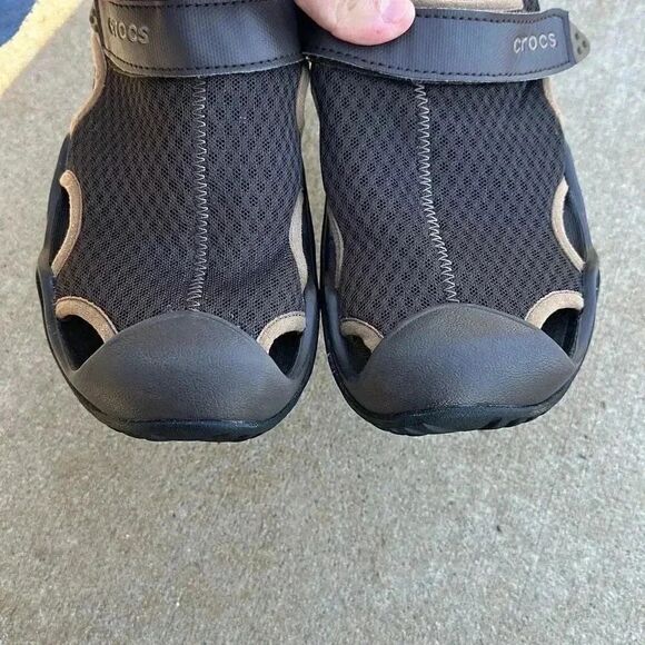 Crocs Swiftwater Mesh Closed Toe Deck Brown Sandals Men’s Size 7 - Picture 8 of 8